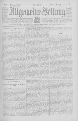 Allgemeine Zeitung Donnerstag 1. August 1901