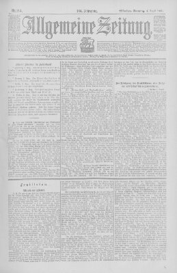 Allgemeine Zeitung Sonntag 4. August 1901