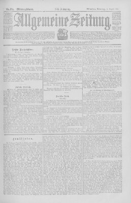 Allgemeine Zeitung Montag 5. August 1901