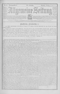 Allgemeine Zeitung Dienstag 6. August 1901