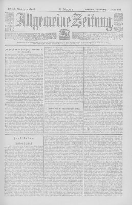 Allgemeine Zeitung Donnerstag 22. August 1901