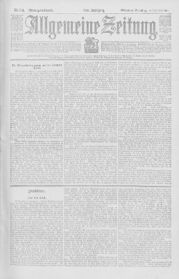 Allgemeine Zeitung Dienstag 10. September 1901