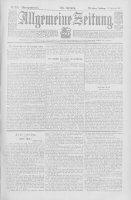 Allgemeine Zeitung Freitag 13. September 1901