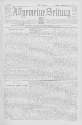 Allgemeine Zeitung Sonntag 15. September 1901