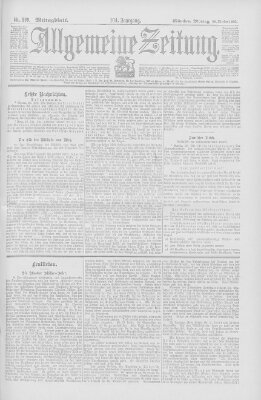 Allgemeine Zeitung Montag 28. Oktober 1901