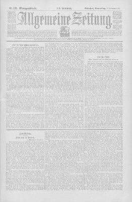 Allgemeine Zeitung Donnerstag 7. November 1901