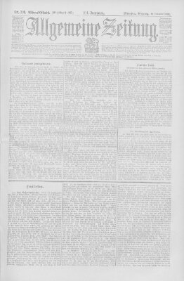 Allgemeine Zeitung Montag 18. November 1901