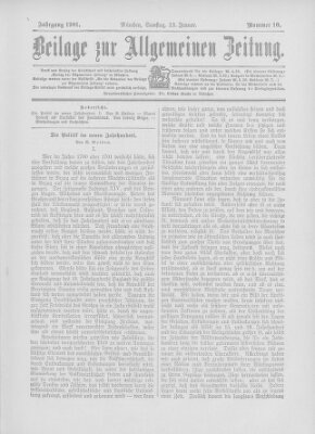 Allgemeine Zeitung Samstag 12. Januar 1901