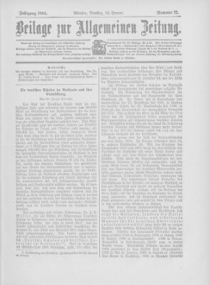 Allgemeine Zeitung Dienstag 15. Januar 1901