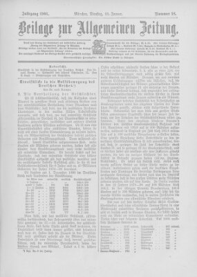 Allgemeine Zeitung Dienstag 22. Januar 1901