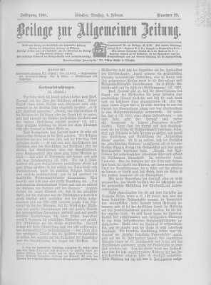 Allgemeine Zeitung Dienstag 5. Februar 1901