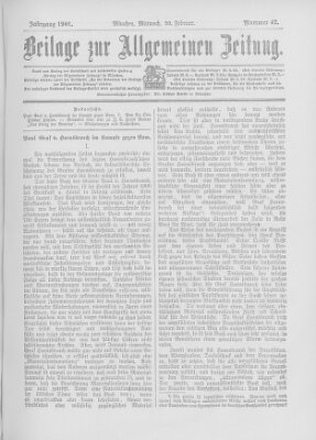 Allgemeine Zeitung Mittwoch 20. Februar 1901