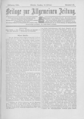 Allgemeine Zeitung Samstag 23. Februar 1901