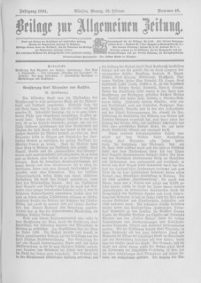 Allgemeine Zeitung Montag 25. Februar 1901