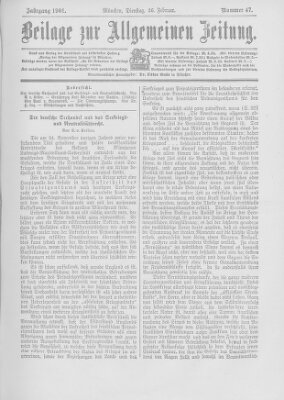 Allgemeine Zeitung Dienstag 26. Februar 1901