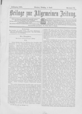 Allgemeine Zeitung Dienstag 2. April 1901