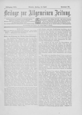 Allgemeine Zeitung Freitag 19. April 1901