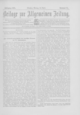 Allgemeine Zeitung Montag 22. April 1901