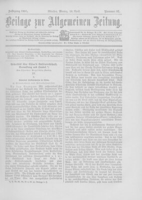 Allgemeine Zeitung Montag 29. April 1901