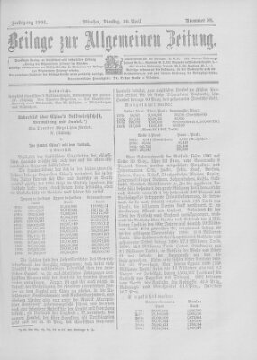 Allgemeine Zeitung Dienstag 30. April 1901