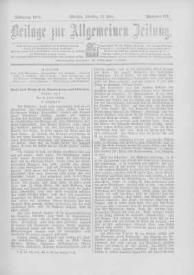 Allgemeine Zeitung Dienstag 11. Juni 1901