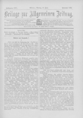 Allgemeine Zeitung Montag 17. Juni 1901