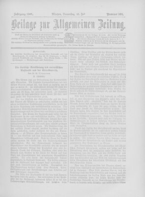 Allgemeine Zeitung Donnerstag 25. Juli 1901