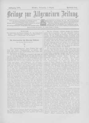 Allgemeine Zeitung Donnerstag 1. August 1901