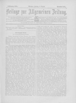 Allgemeine Zeitung Freitag 9. August 1901