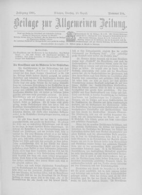 Allgemeine Zeitung Dienstag 13. August 1901