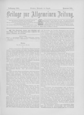 Allgemeine Zeitung Mittwoch 14. August 1901