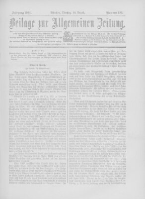 Allgemeine Zeitung Dienstag 20. August 1901