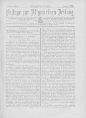 Allgemeine Zeitung Samstag 24. August 1901