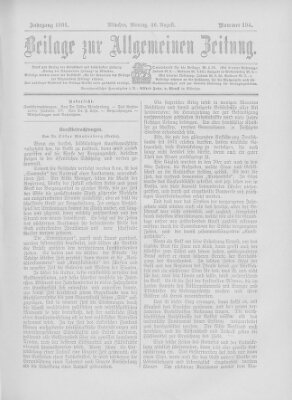 Allgemeine Zeitung Montag 26. August 1901