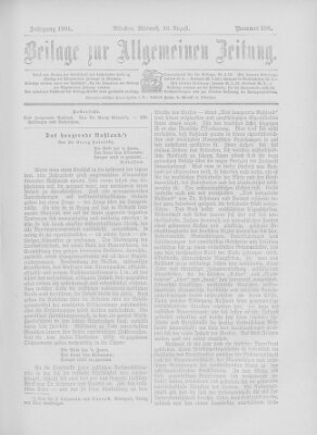 Allgemeine Zeitung Mittwoch 28. August 1901