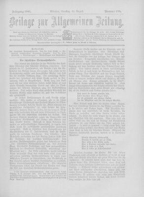 Allgemeine Zeitung Samstag 31. August 1901