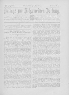 Allgemeine Zeitung Dienstag 3. September 1901