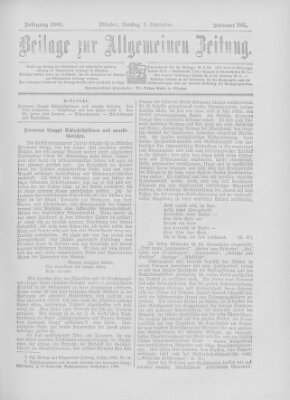 Allgemeine Zeitung Samstag 7. September 1901