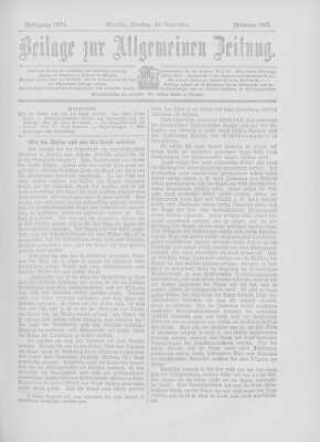 Allgemeine Zeitung Dienstag 10. September 1901