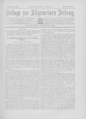 Allgemeine Zeitung Mittwoch 11. September 1901