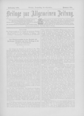 Allgemeine Zeitung Donnerstag 19. September 1901