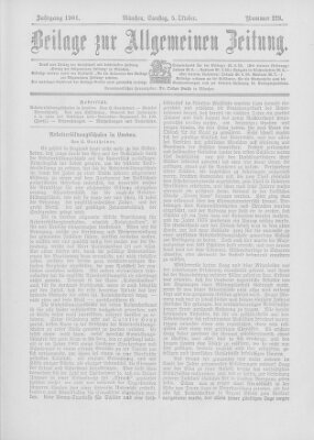 Allgemeine Zeitung Samstag 5. Oktober 1901