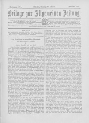 Allgemeine Zeitung Dienstag 29. Oktober 1901