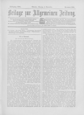 Allgemeine Zeitung Montag 4. November 1901