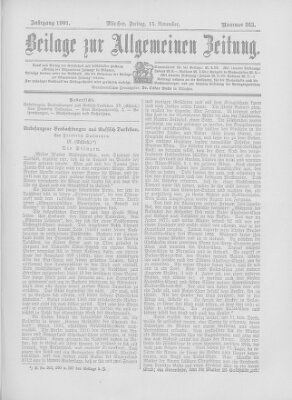 Allgemeine Zeitung Freitag 15. November 1901