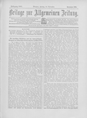 Allgemeine Zeitung Freitag 22. November 1901