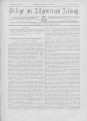 Allgemeine Zeitung Samstag 7. Dezember 1901