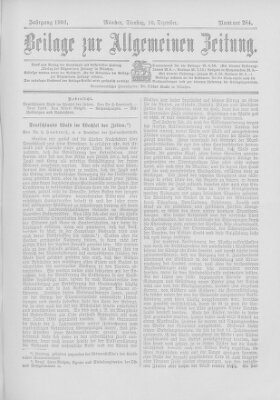 Allgemeine Zeitung Dienstag 10. Dezember 1901