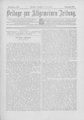 Allgemeine Zeitung Samstag 14. Dezember 1901