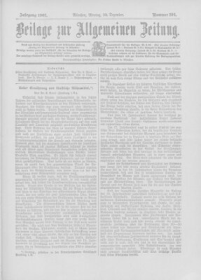 Allgemeine Zeitung Montag 30. Dezember 1901